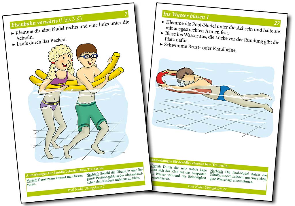 verschiedene Pool-Nudel-Übungen