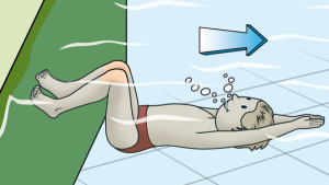 Abstoß unter Wasser in Rückenlage